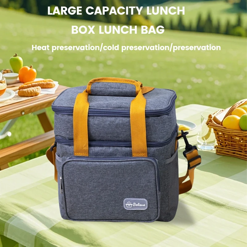 

Insulated and refrigerated bag for outdoor hiking, 18L large capacity hot and cold food, picnic and fishing, insulated bag
