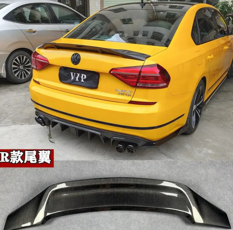 Fits For Volkswagen Passat 2011-2018 High Quality Carbon Fiber Car Rear Trunk Lip Spoiler Splitters Wing