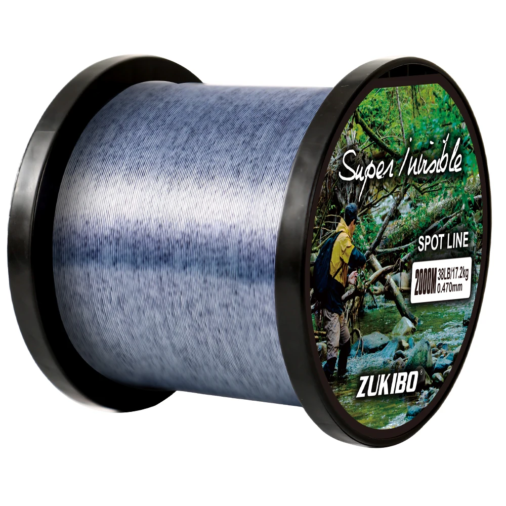 Zukibo 2000m super unsichtbare gefleckte Angelschnur Japan Bionic Speckle Angelschnur Fluor kohlenstoff beschichtete Mono filament Nylons chnur