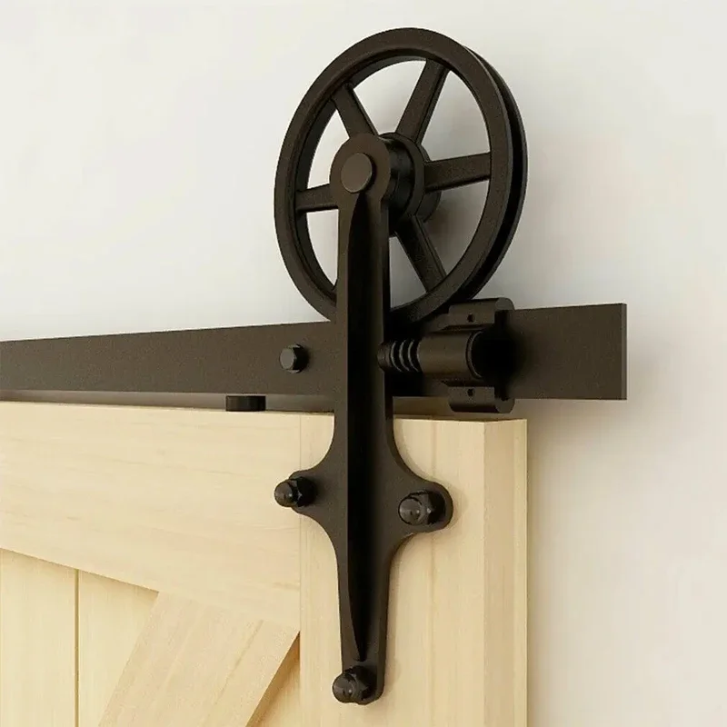Ccjh-black Sliding Barn Wood Door Rollers Kit Hanger com Acessórios sem Trilho sem Portas Pode Ser Customed Pcs