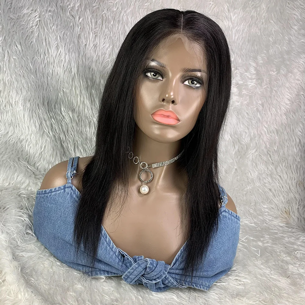 

13x4 Transparent Lace Straight Wigs 150% Density Bone Straight Human Hair Lace Frontal Wigs for Women PrePlucked with Baby Hair