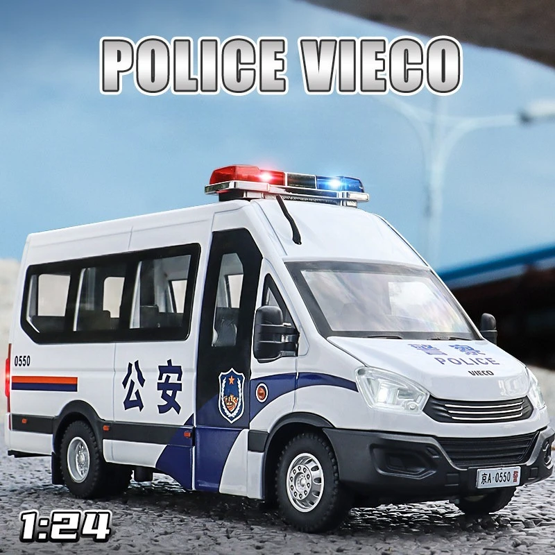 

Машинка-копия полицейской машины VIECO 1:24, высокодетализированная, из литого металла, со звуком и светом, с функцией отката, коллекционная, детская игрушка, подарок C506