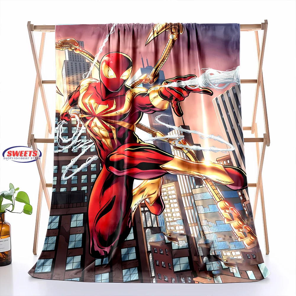 New! 6 Size Marvel Spiderman Blanket Sofa Bed Cover Four Season Soft Fluffy Quilt Blanket Flannel Throw Outdoor Leisure Nap Gift