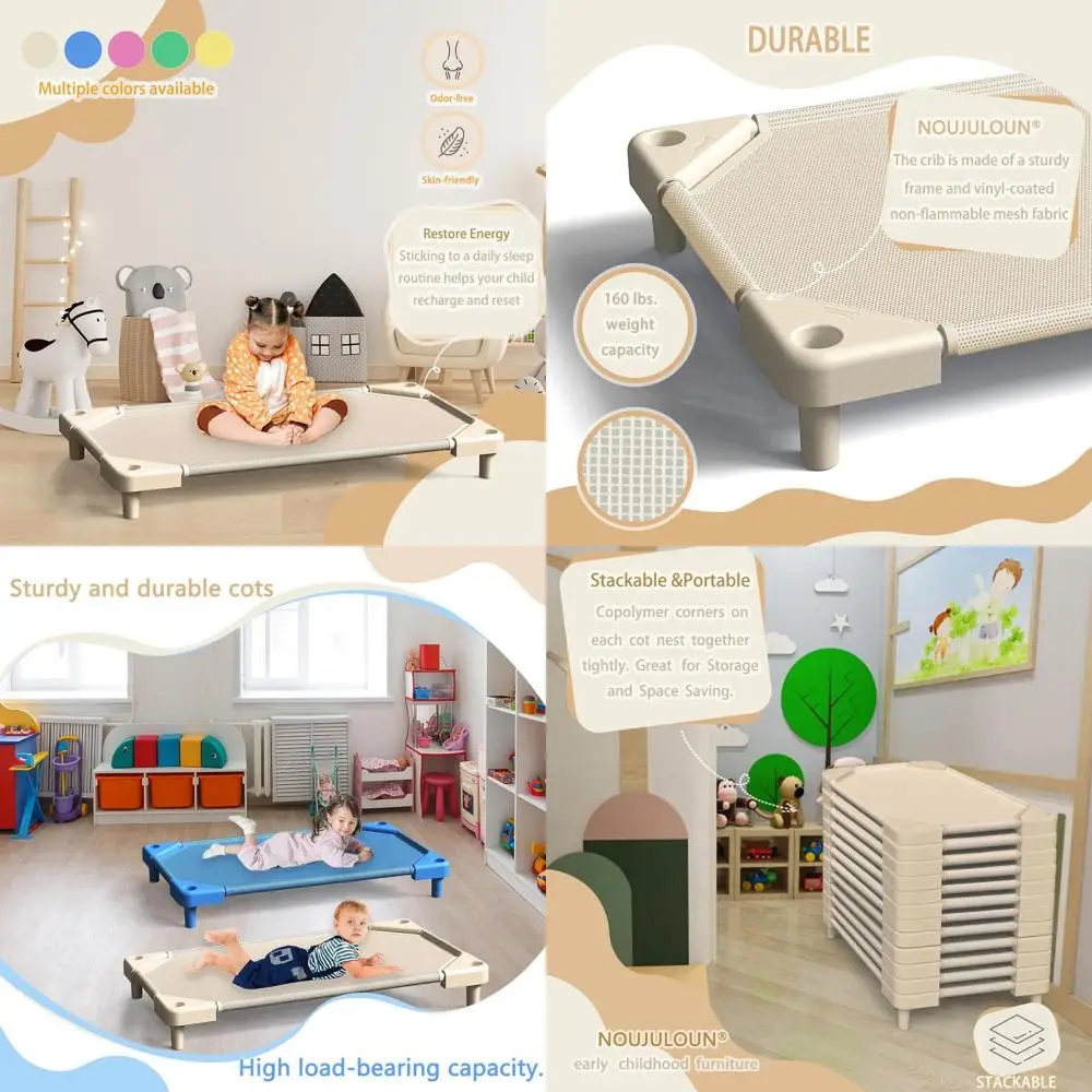 

Складные кроватки для малышей, 4 шт., светло-бежевые, для дошкольников