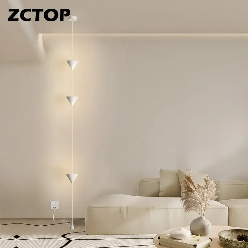 Modern Bedroom Bedside Light LED Pendant Lamp for Living Room Study Room Adjustable Line Strip Hanging Lights Home Decor Fixture