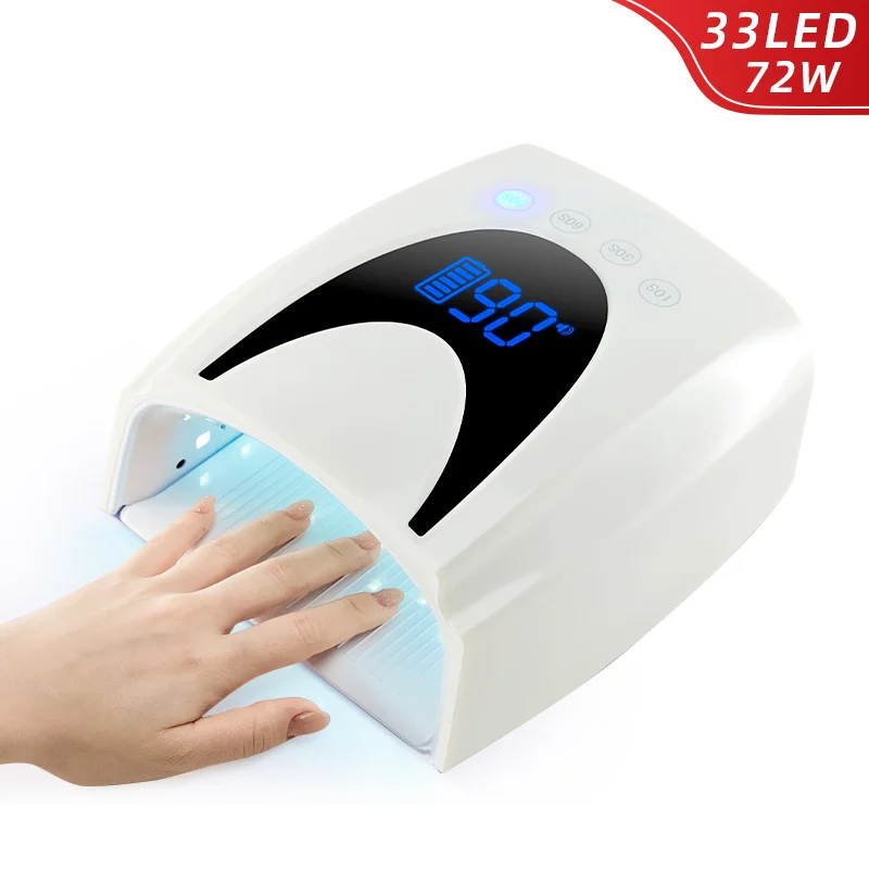 72W Uv Led Nail Lamp Nail Droger Gel Polish Curing Uv Lamp Met Bodem 10S/30S/60S/90S Tijd Auto Sensing Lamp Voor Nail Droger