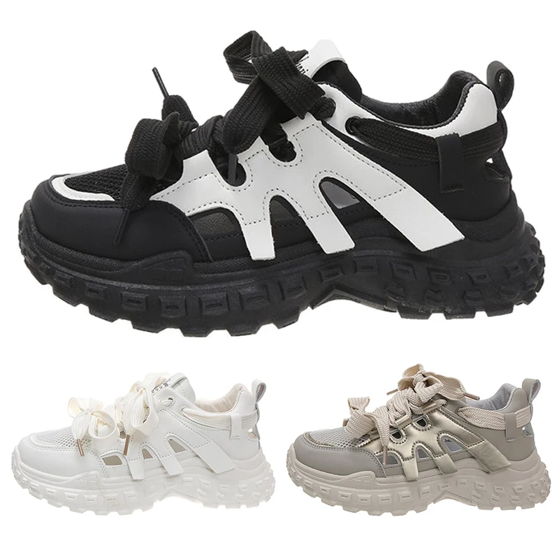 

Женские туфли-лодочки на среднем каблуке, сетчатая обувь, женские кроссовки, вулканизированная обувь, модные повседневные кроссовки на танкетке со шнуровкой