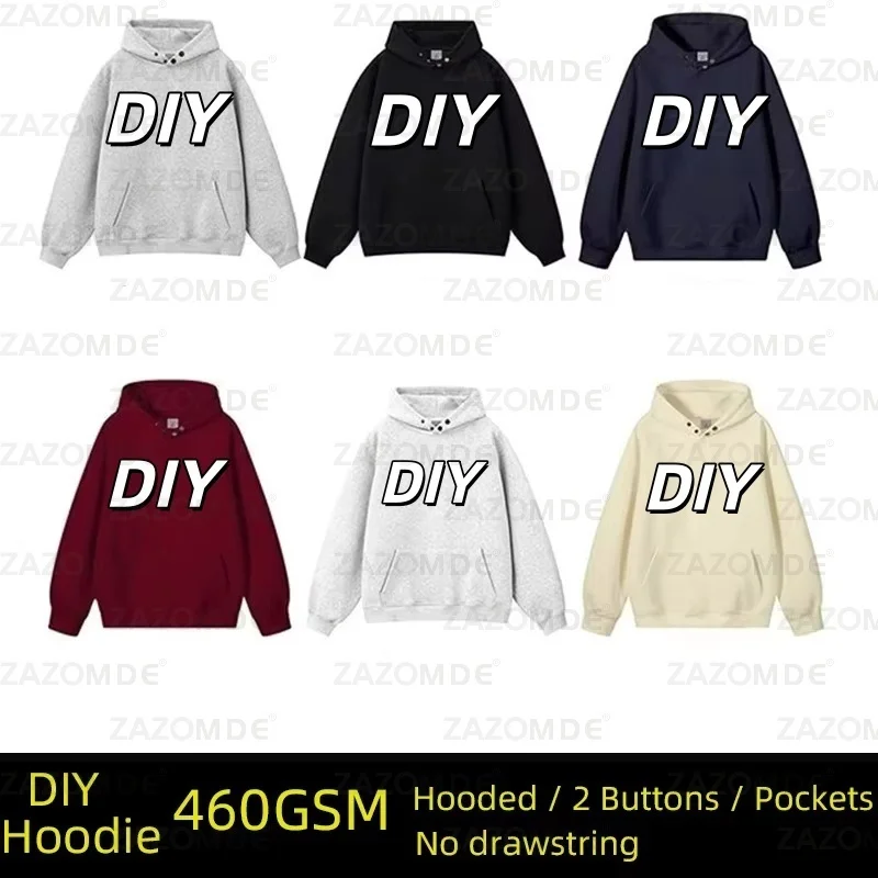 

DIY индивидуальный логотип вашего бренда для мужчин и женщин, повседневная толстовка с капюшоном, однотонный пуловер, уличная индивидуальная толстовка высокого качества на заказ