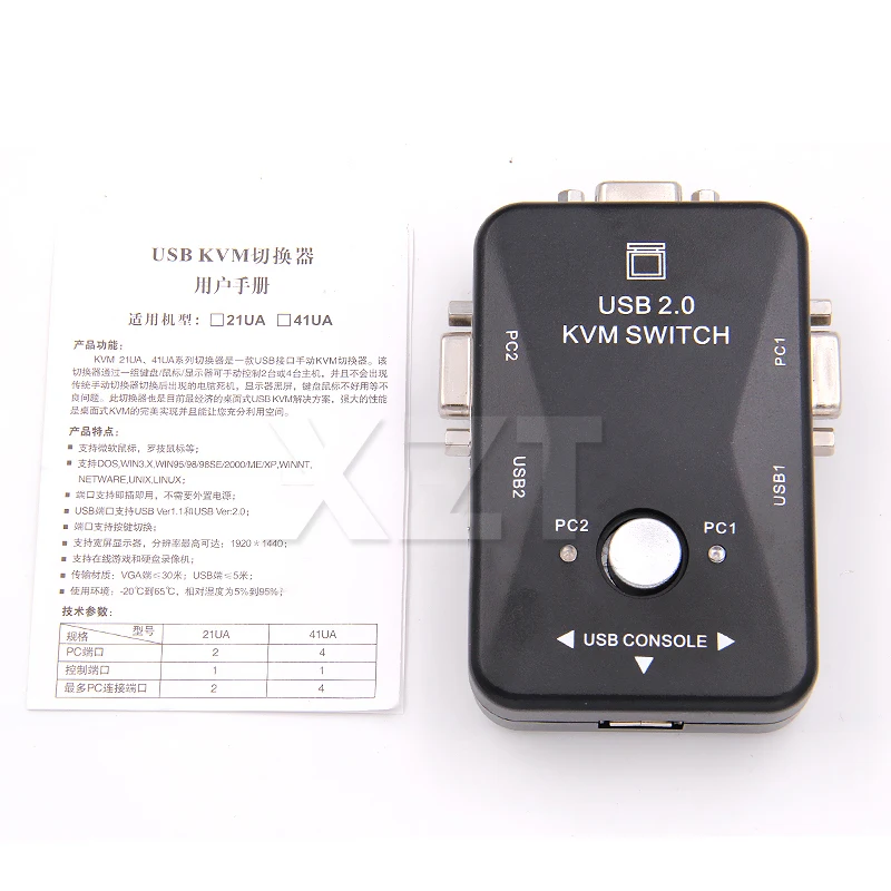 USB KVM Switch 2 Port VGA SVGA Switch Box USB 2.0 KVM Mouse Switcher Keyboard 1920*1440 Vga Splitter Box Sharing Switch