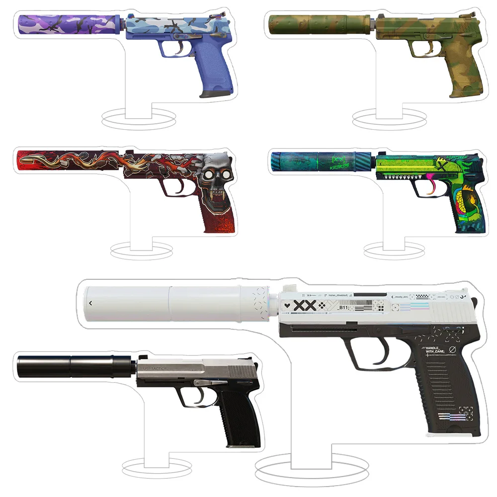 Lucky Seven Store CS2 GO Game weapon Pistols USP-S Alpine Camo Check Engine Cortex Jawbreaker Printstream acrylic stand ornament