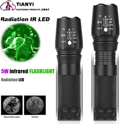 IR LED Illuminator LED Zoomable 940nm 850nm Infrared Flashlight Night Vision Device for Hunting, Search& Rescue, Military Use.