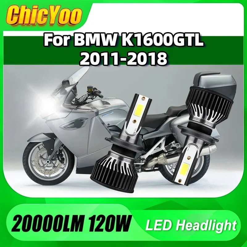 20000LM Motorcycle LED Headlight 120W Canbus Moto Light 12V 6000K White For BMW K1600GTL 2011 2012 2013 2014 2015 2016 2017 2018