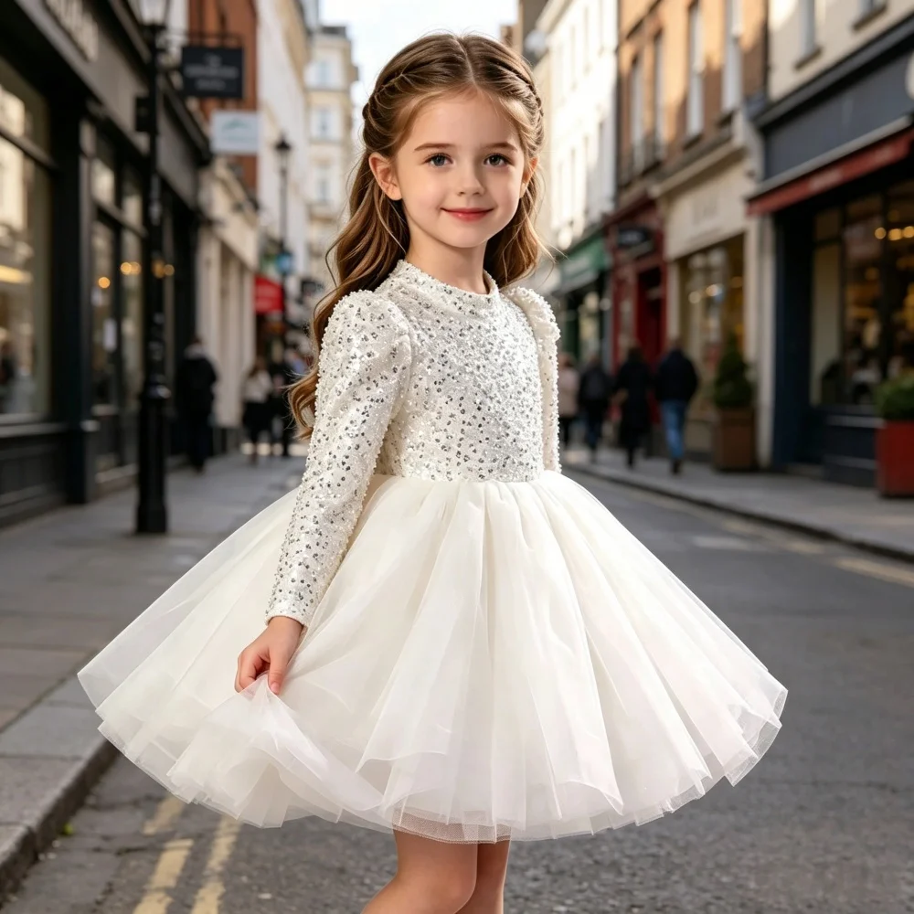 custom-luxury-flower-girl-dress-wedding-gown-birthday-party-pageant-catwalk-long-sleeve-pearl-sequin-white-tulle-baby-dress-فسات