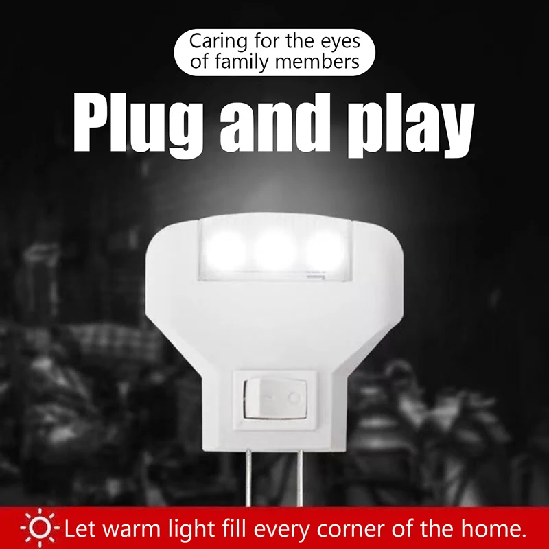 Creative Mini LED Night Light Energy-saving 1W Plug Bed Wall Lamp Home Illumination Bedroom Light Home Decoration