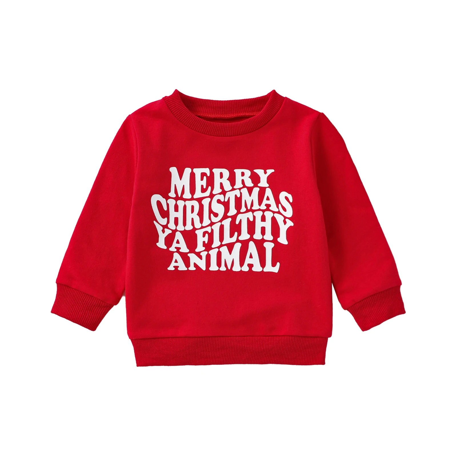 

Toddler Christmas Sweatshirts Newborn Infant Baby Girl Boy Casual Long Sleeve Letter Print Pullover Tops Kid Winter Clothes