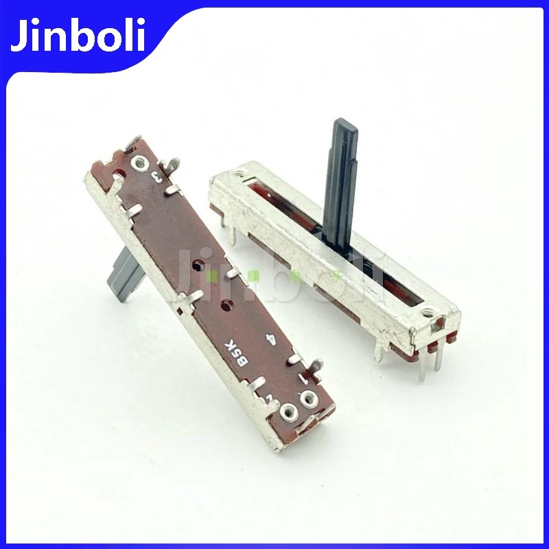 2PCS 45mm Mono B5K Single 3Pins Straight Sliding Potentiometer Amplifier Audio Mixer Volume Fader Stroke 30mm Handle Length 20mm