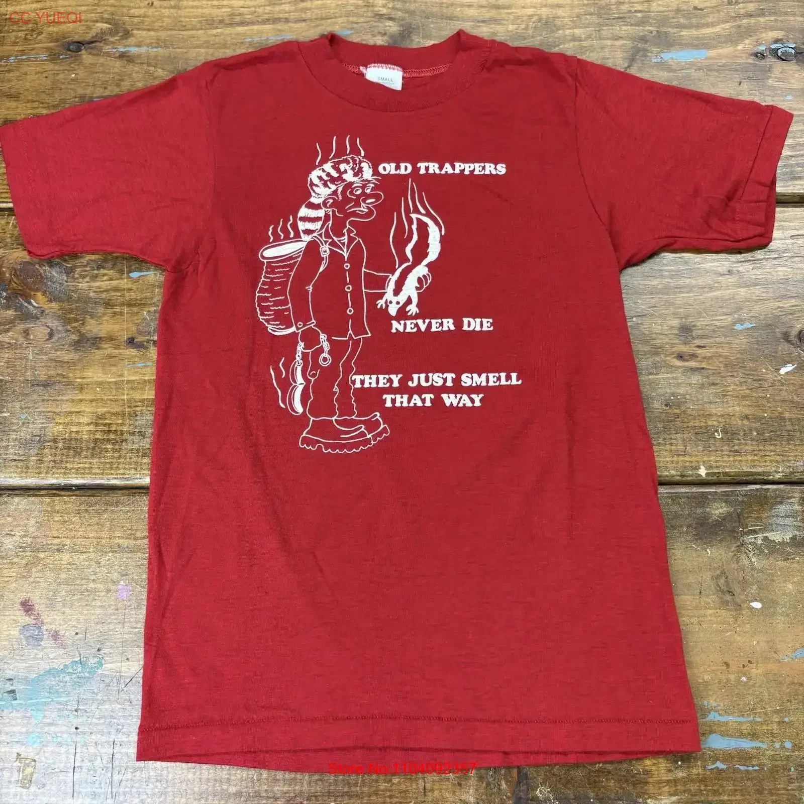Vintage 70s 80s Old Trappers Never Die They Just Smell That Way T Shirt Baby vintage Washed Soft Stretched designer clothes