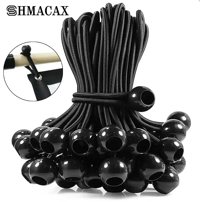 10pcsOutdoor  Elastic Ball Rope Bungee Cords Portable Camping Tent Accessories Canopy Heavy Duty Tarp Tie Down for Shelter Cargo