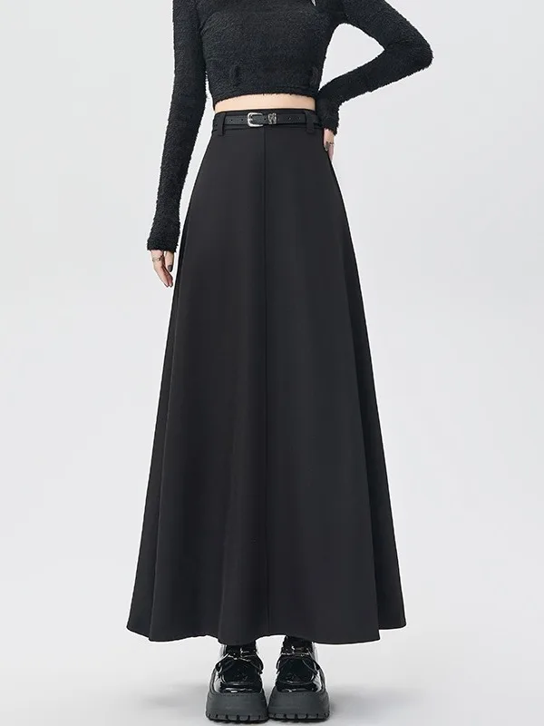 

Ele Bla Suit A-Line Midi Skirt Women's High Waist Slimming Drapey Umbrella Skirt Long Skirt Spring Autumn New Arrival