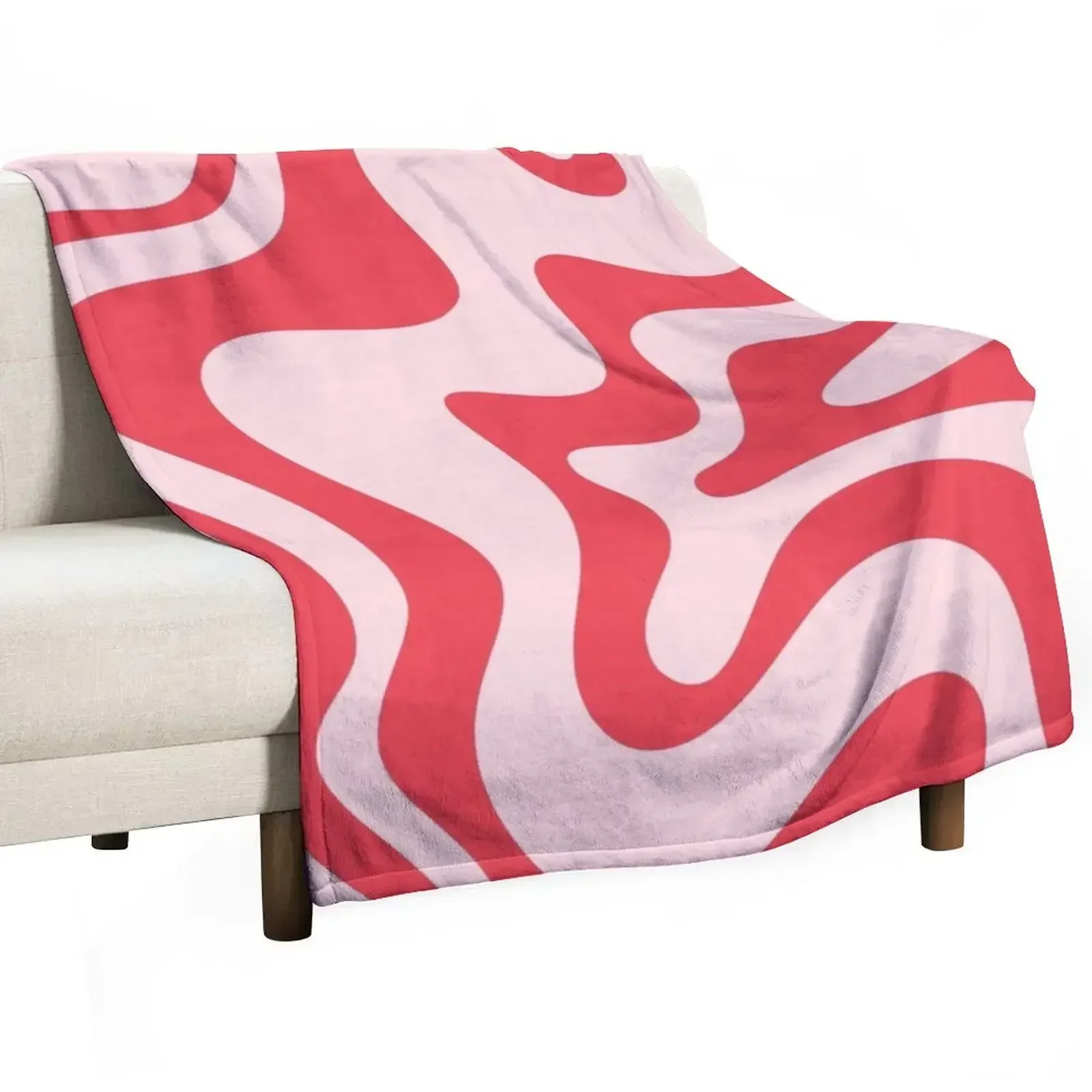 

Retro Liquid Swirl Abstract Pattern Cherry Pink Throw Blanket anime Sofas Blankets