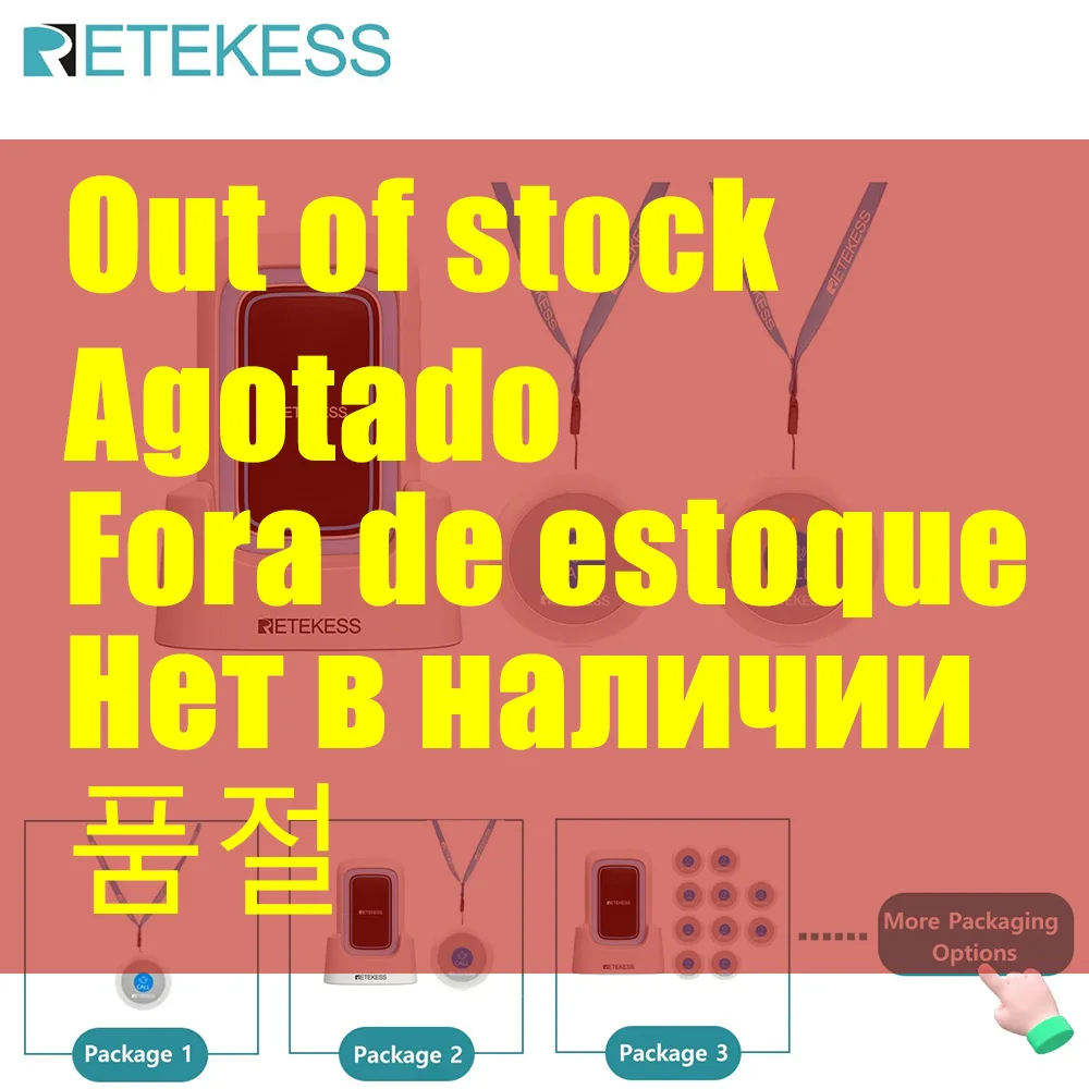 

Retekess TH109 Пейджер для сиделки, беспроводная система аварийного оповещения для вызова медсестры, многорежимная кнопка вызова сигнализации для пожилых пациентов, дома