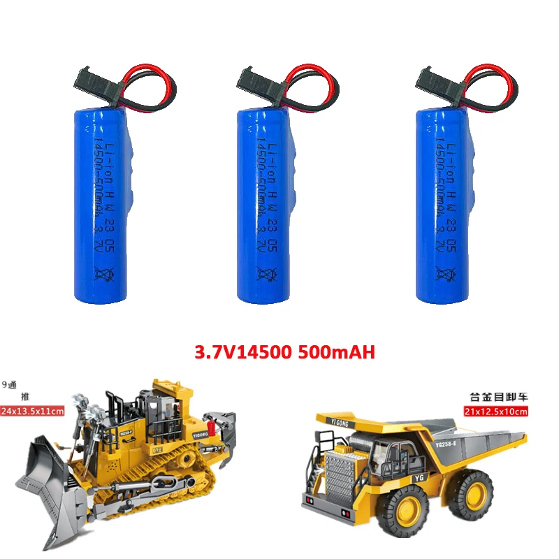 

RC03 BC1043 BC1045 DC1047 1: 20 Tracked Remote Control RC Excavator Dump Truck Bulldozer Spare Parts 3.7V 500Mah 1200Mah Battery