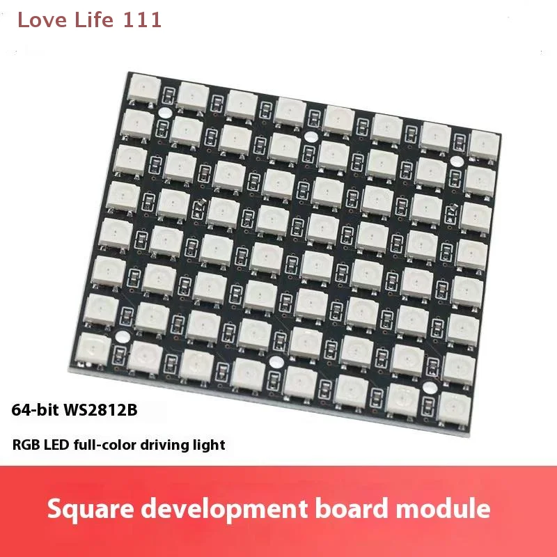 

New 1Pcs Built In Full-color Driver Color Light Development Board WS2812 LED 5050 RGB 8x8 64 Bit LED Matrix Module For Arduino