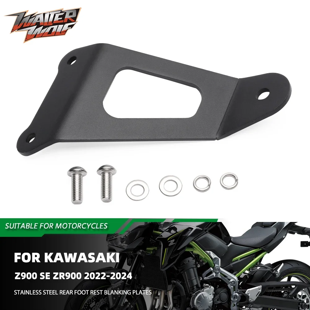 

For Kawasaki Z900 Z900SE Stainless Steel Rear Footrest Blanking Plate Z 900 Motorcycle Foot Peg Removes Exhaust Hanger Bracket