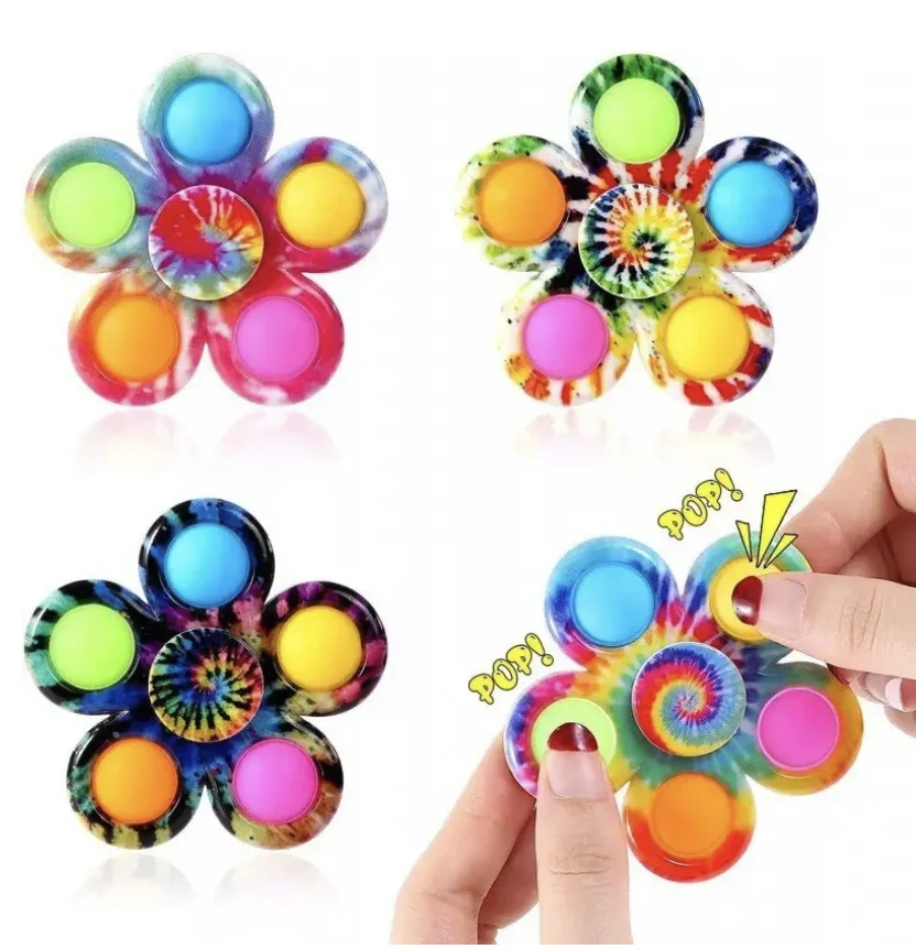 Zabawny Tie Dye Prosty Fidget Spinner Palcowy Spinner Bubble Antystresowy na ADHD, Lęk, Stres, Sensoryczny Upominek na Przyjęcia dla Dzieci