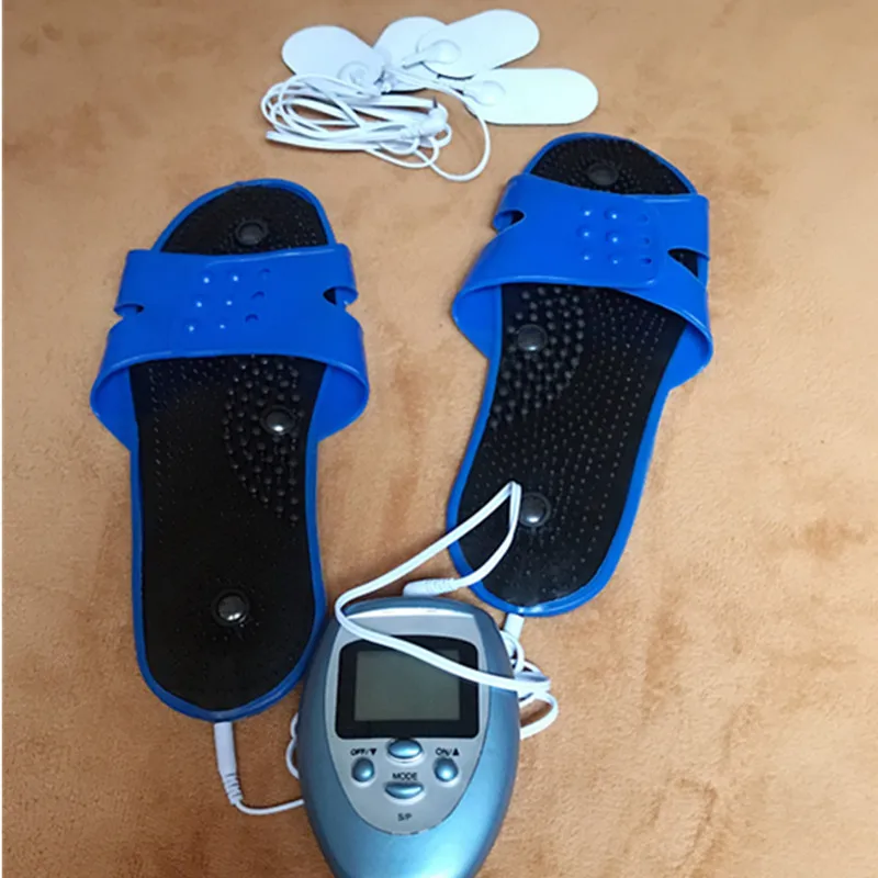 

Mini Electric Pulse Therapy Body Massage E-stim Relax Stiff Sore Muscle Pain Relief Foot Slippers Electrodes Pads