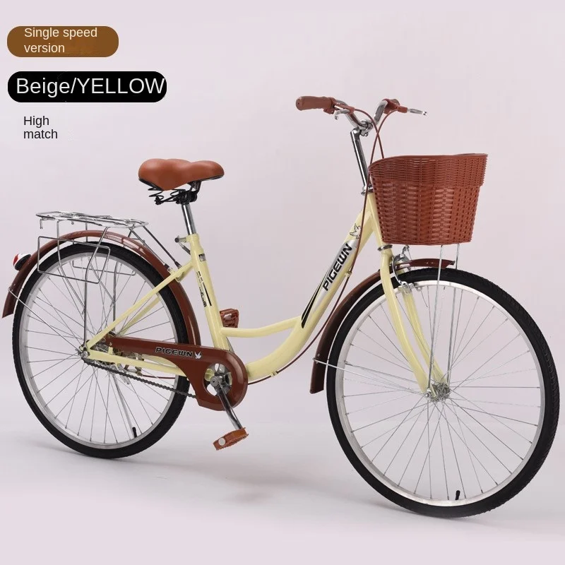 Grylls Vintage Single Speed Bike for Men and Women Lightweight Commuter for Adults Wheel Bike Happy Baby 24 \