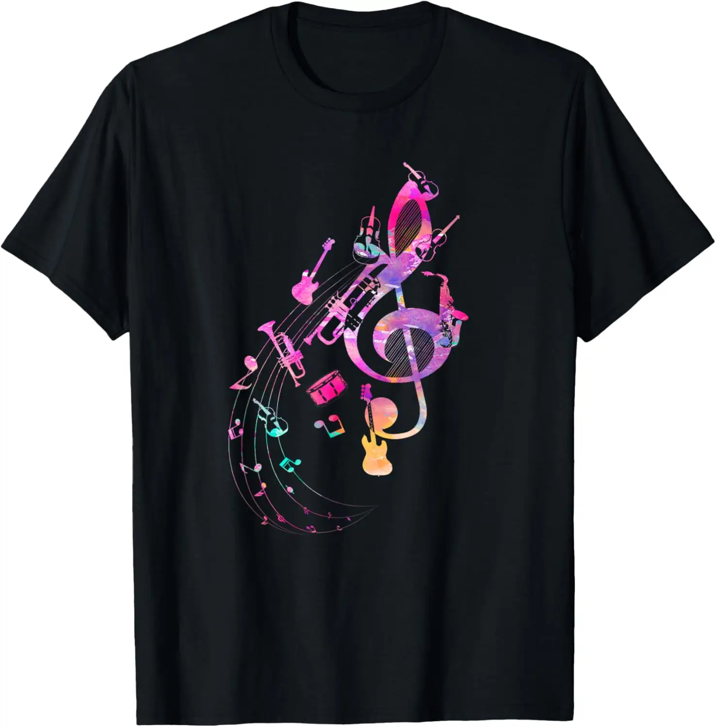 

Musical Instrument Music Notes Musician Treble Clef T-Shirt