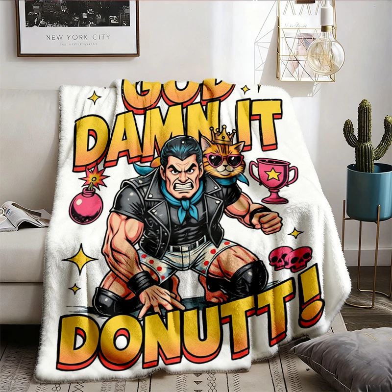 Dungeon Crawler Carl Flannel Blanket, Princess Donut Cat Flannel Throw