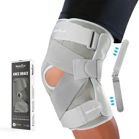 Sports Knee Brace For Meniscus Support With Adjustable Straps For Hiking Running Fitness Anti-Slip Breathable Design