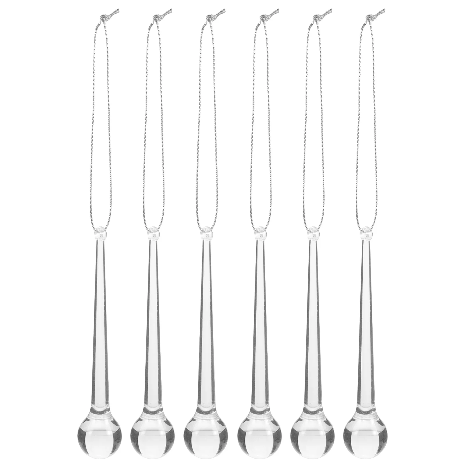 

6pcs Water Drop Ice Column Hanging Ornament Acrylic Christmas Decor Xmas Tree Window Wall Fireplace Party Decoration Icicle