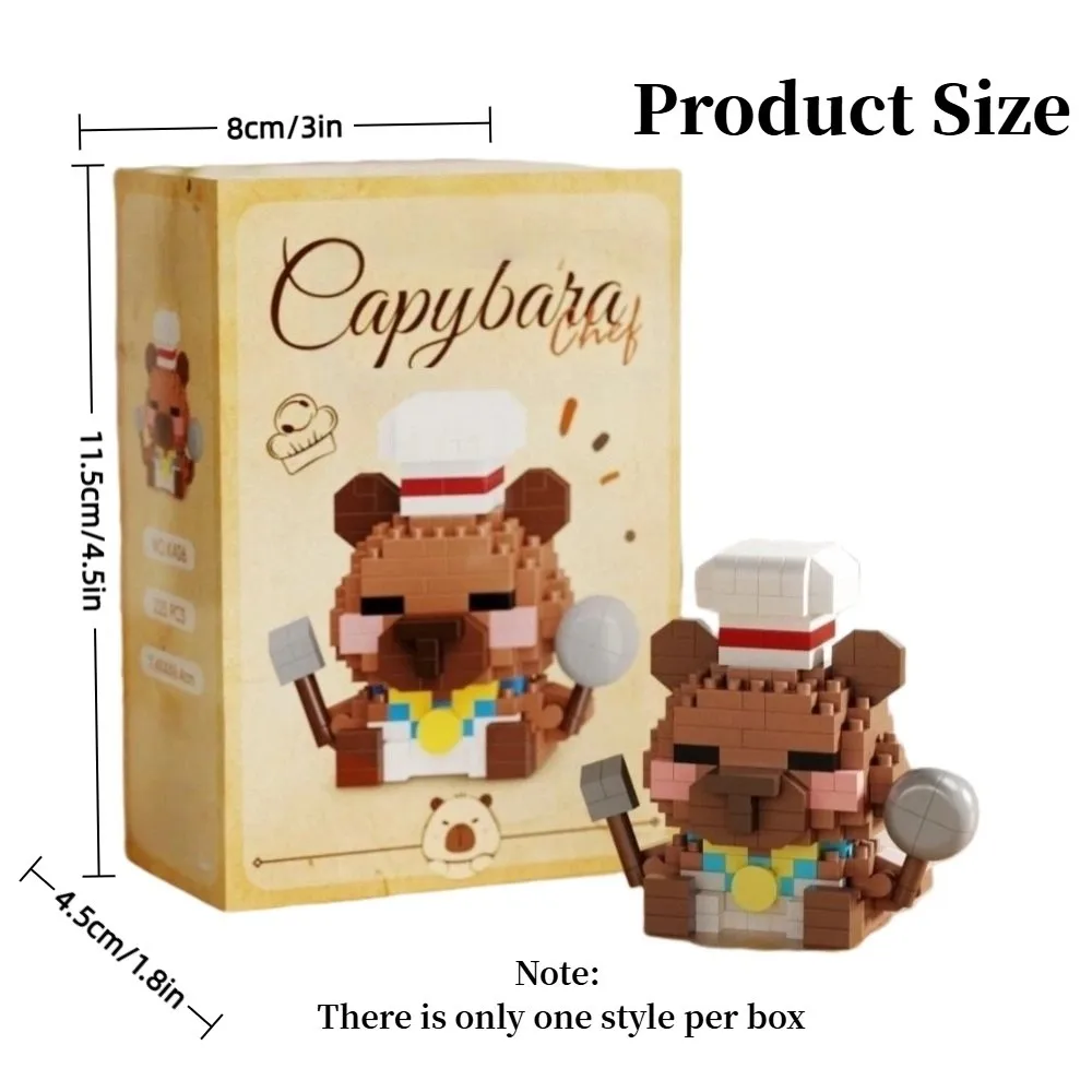 Mini Capibara Bouwsteen Hond Styling Cartoon Design Puzzel Bouwstenen Plastic Schattige Dieren Micro Capibara Beeldjes