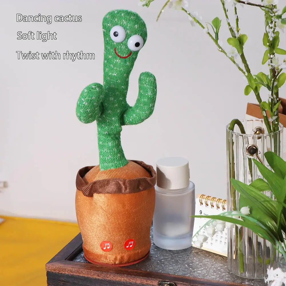 Dancing Cactus Electronic Dancer Cactus English Version Talking Electronic Dancer Toy Record Lighten Dancing Plush Toys Children