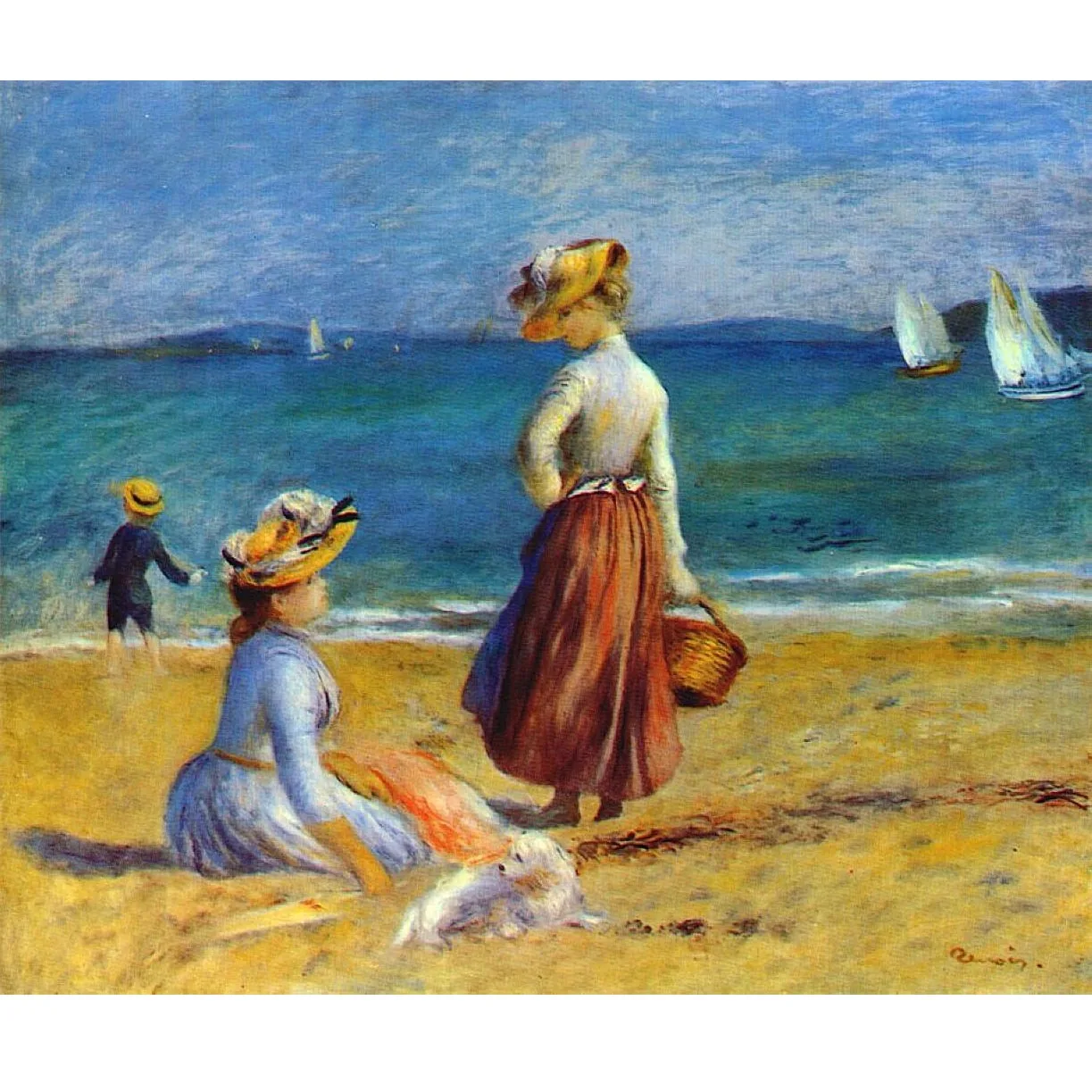 Pierre-Auguste Renoir artworks,Figures on the Beach,Hand painted world famous oil painting reproduction,Decoration for home