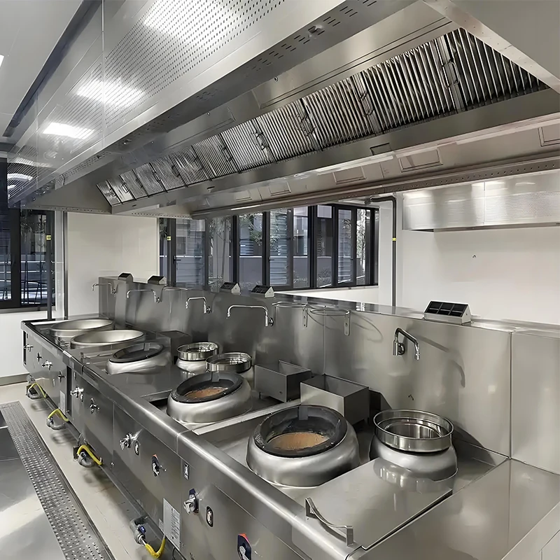 JINJELI المطبخ التجاري الفولاذ المقاوم للصدأ المطبخ النازع شفاط الدخان كوك المدى العادم هود 1M