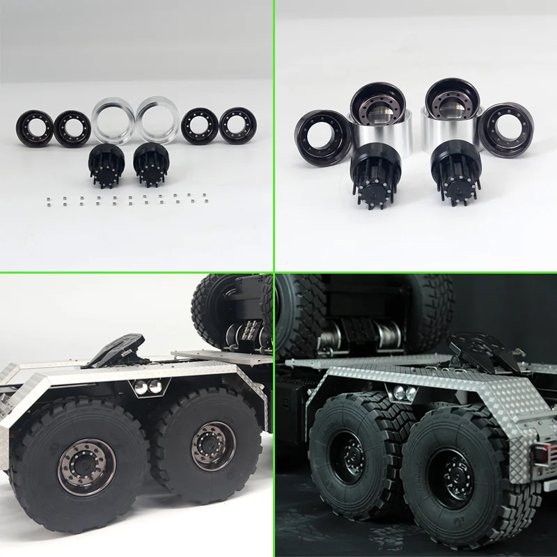 JDMODEL 2 Stück Metallsimulation XS45 Hinterradnabe für 1/14 Tamiya RC Truck SCANIA 770S R620 VOLVO BENZ Arocs MAN TGX Auto JDM-192