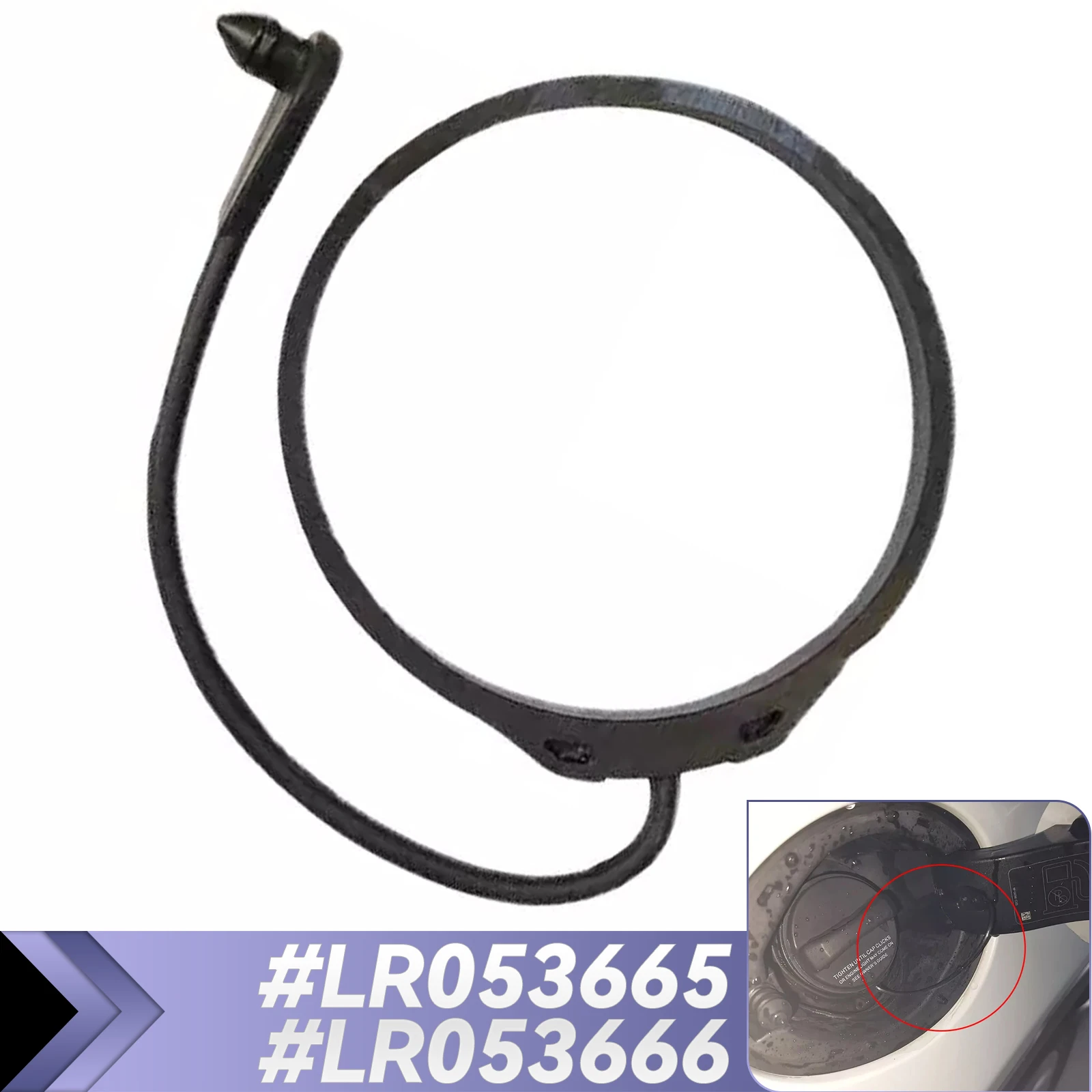 #LR053665 LR053666 Fit For Land Rover Discovery Range Rover Sport Evoque Jaguar XF Fuel Filler Gas Rope Cap Tether Rubber Strap