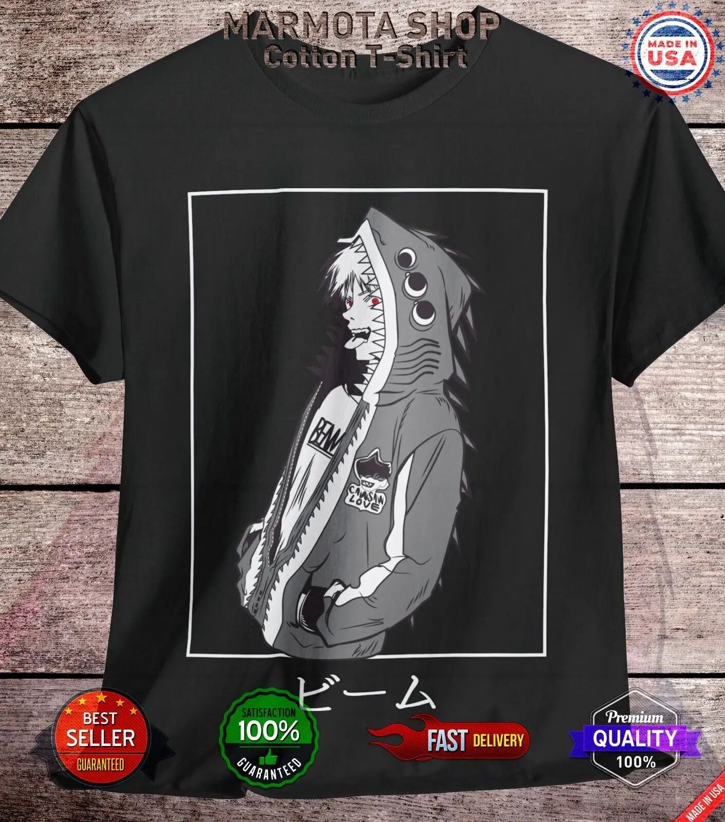 

Denji Chainsaw Man Shirt Anime Tee T-Shirt Pochita Horror Manga Otaku Makima