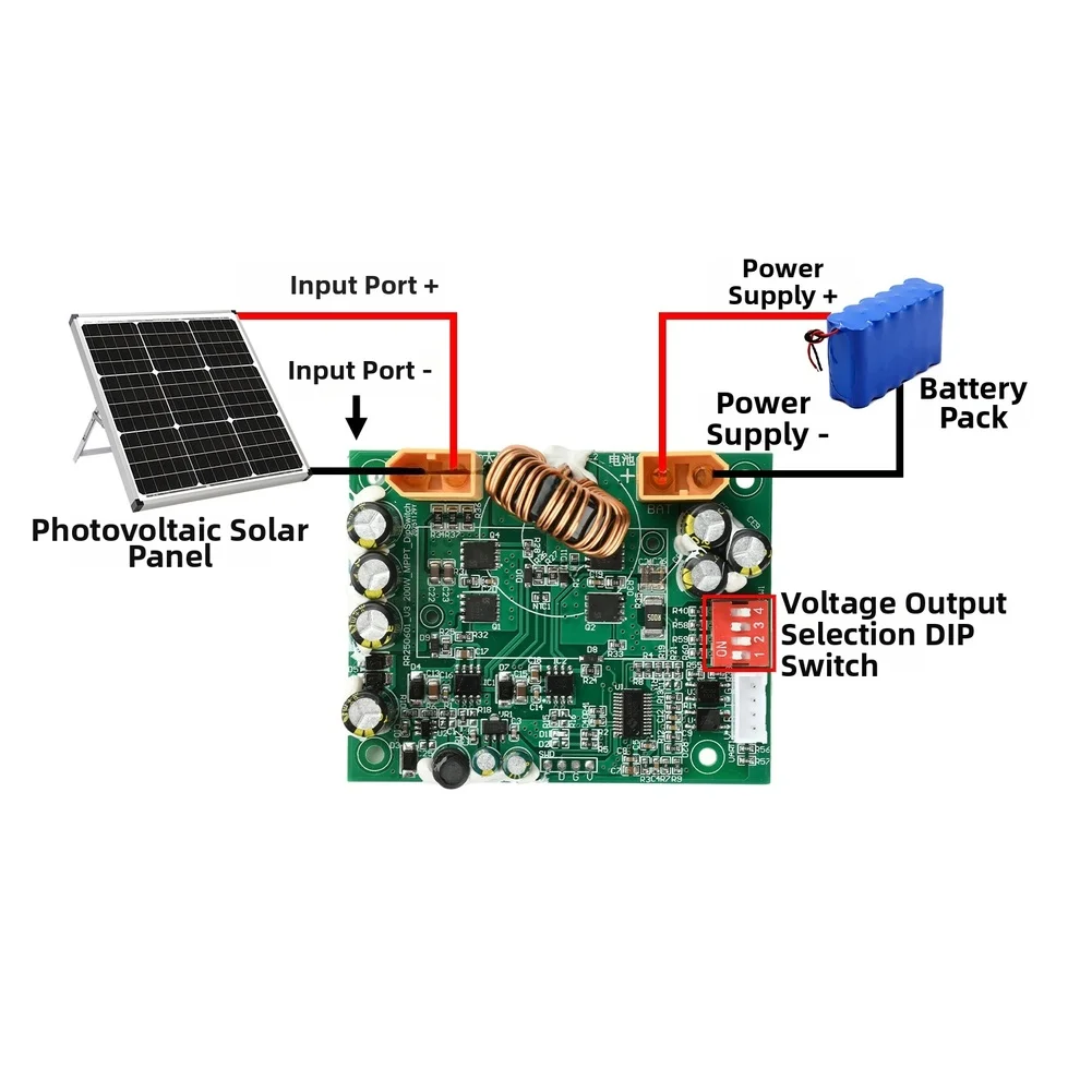 1 Piece 100W MPPT Solar Charge Controller 10A For 11-45V Energy Storage Power Supply RV Camping Off Grid System Accessories