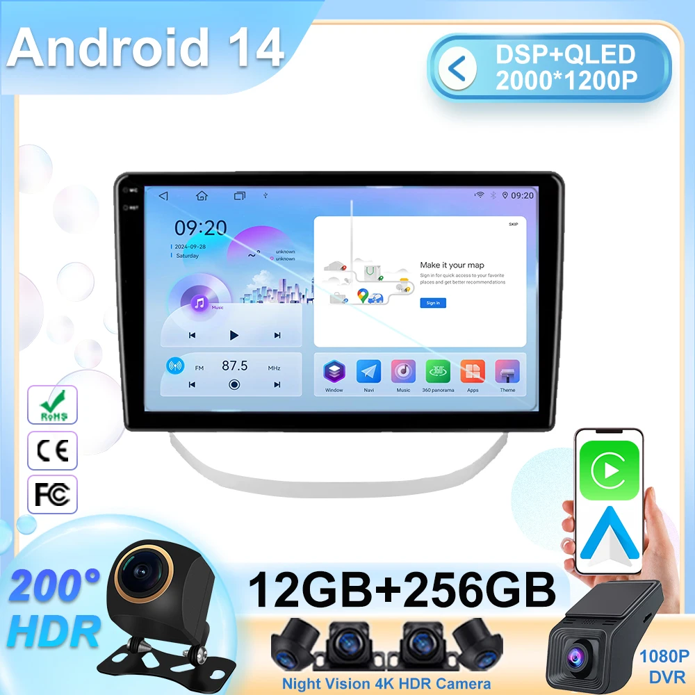 

Android 14 For Hyundai HB20 2012 - 2019 Auto Radio Carplay Stereo GPS Navigation Multimedia Video Player Dash Cam NO 2din DVD BT