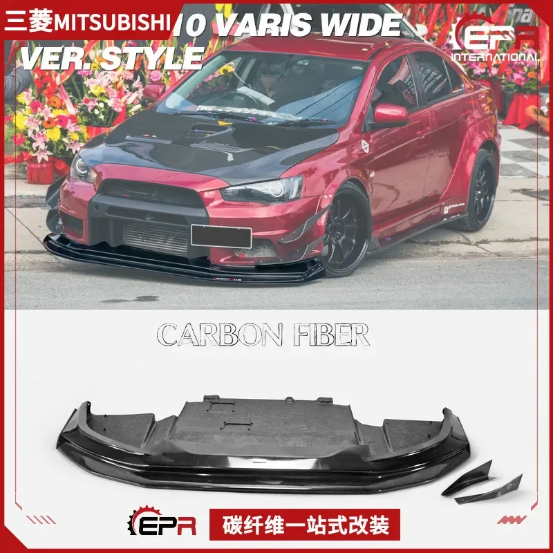 

Evolution for Mitsubishi EVO10 Varis Wide Body Front Lip Head Shovel with baseplate surrounding head lip chin