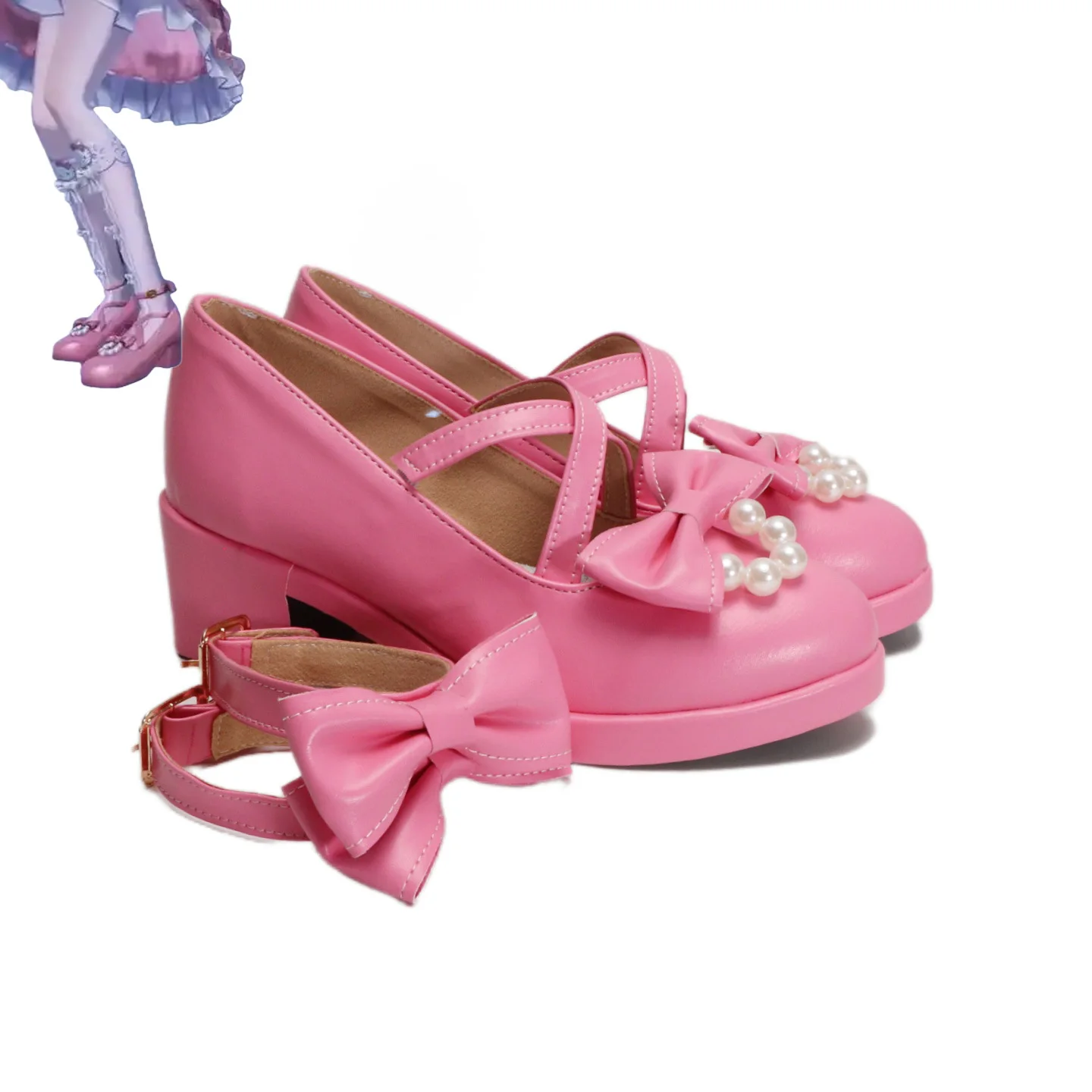 أحذية أنيمي إيما وودز التأثيرية للعبة الهوية على شكل حرف V للنساء