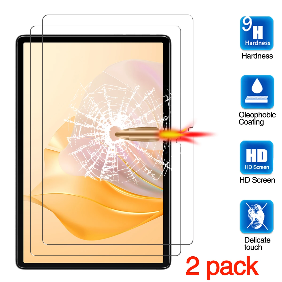 

2PCS Tempered Glass for Blackview Tab 7 Tablet Screen Protector HD 9H Hardness Anti-scratch