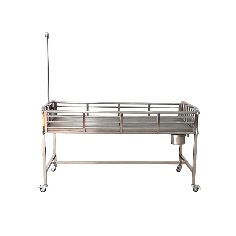 

Veterinary Clinic Stainless Steel Pet Infusion Bed Wheeled Removable Small Pet Operating Table with Enclosure and Infusion Rack