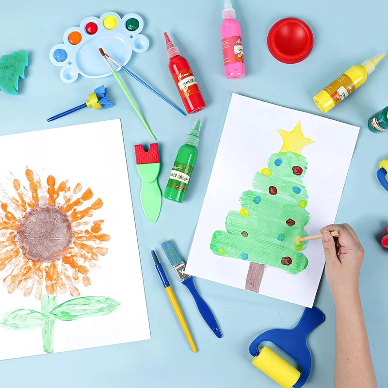 Children Drawing Sponge Toys Art Craft Drawing Tools Graffiti Roller Printing Color Painting Mushroom Head Seal Stamps Foam TMZ