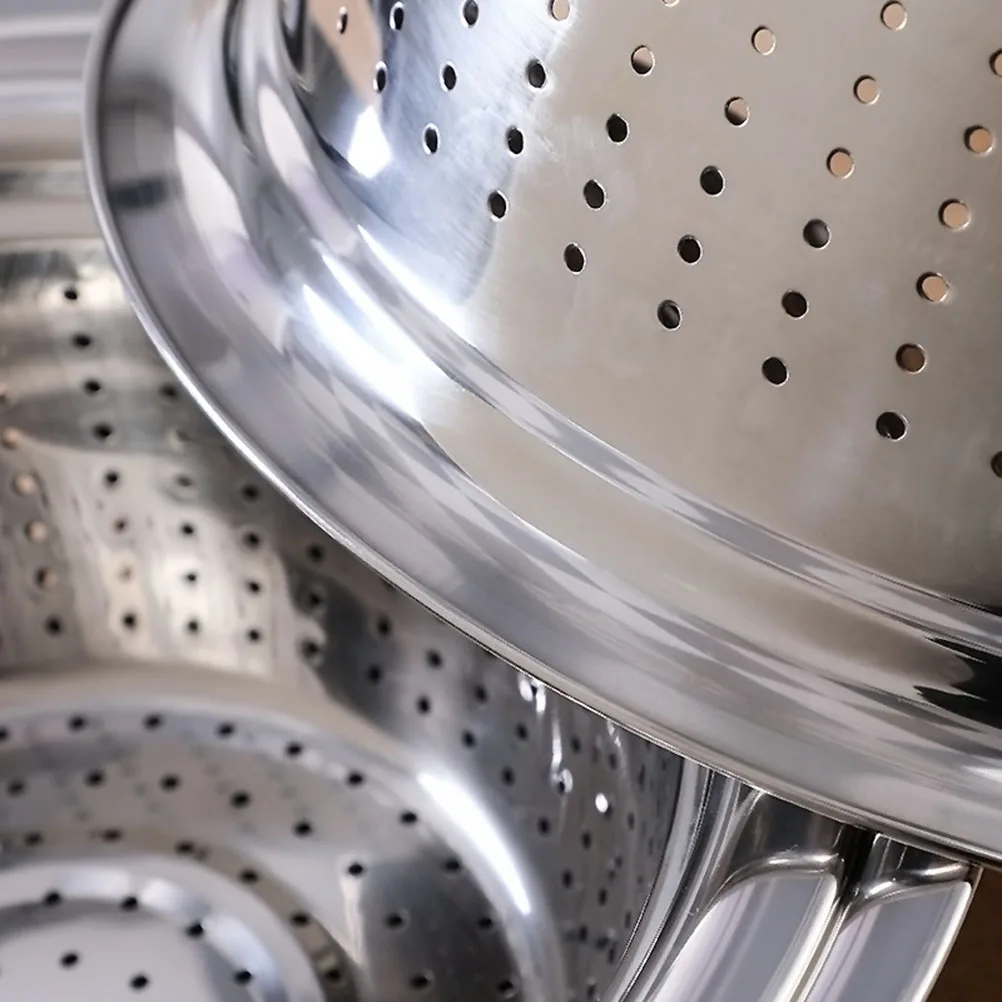 

1pc Stainless Steel Vegetable Basket 30Cm Thickened Dishwasher Hole Design For Pasta Fruit Meat Seafood Washing Basin